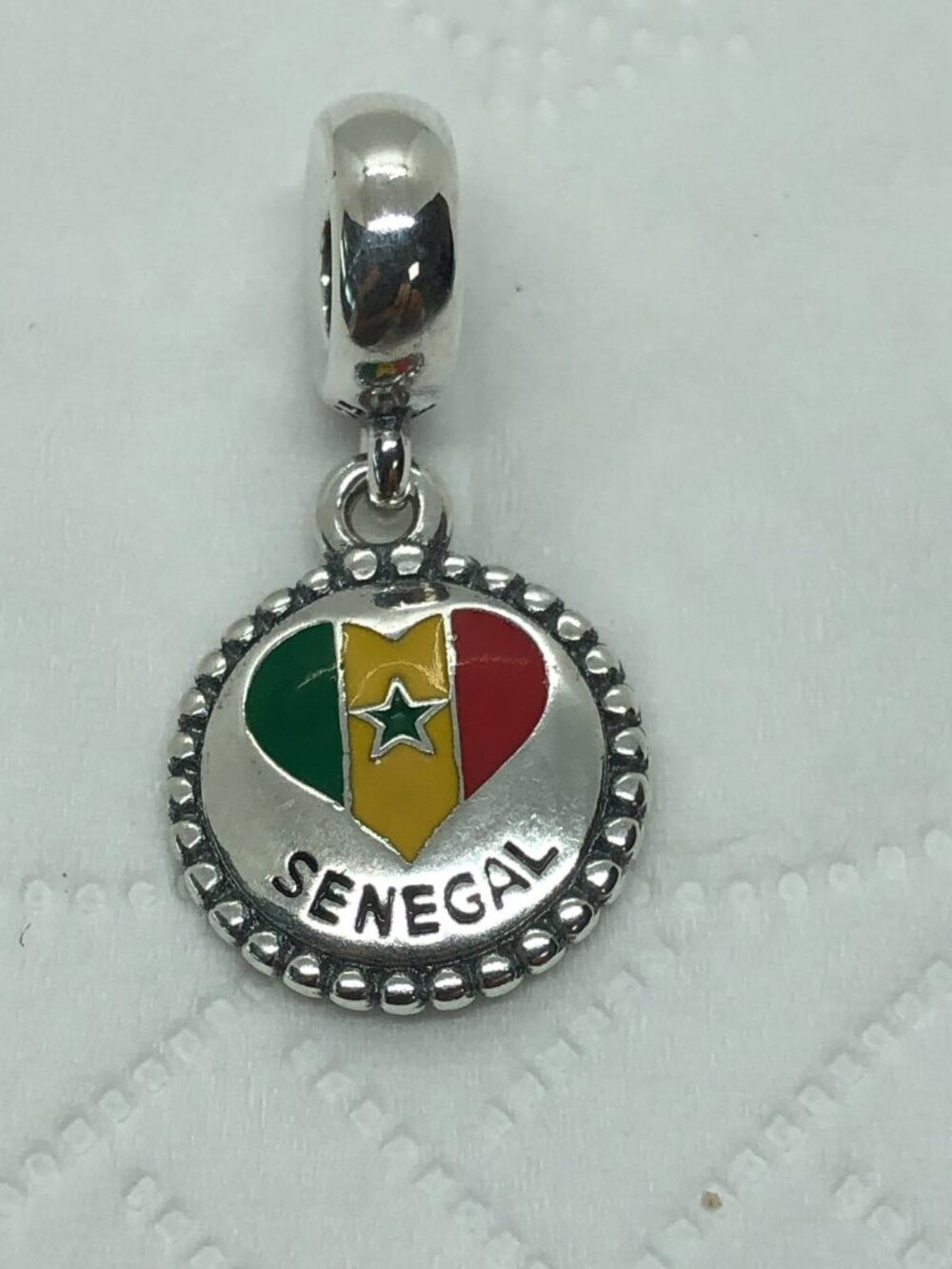 ✨ ✨Pandora Senegal Heart Flag Dangle Charm